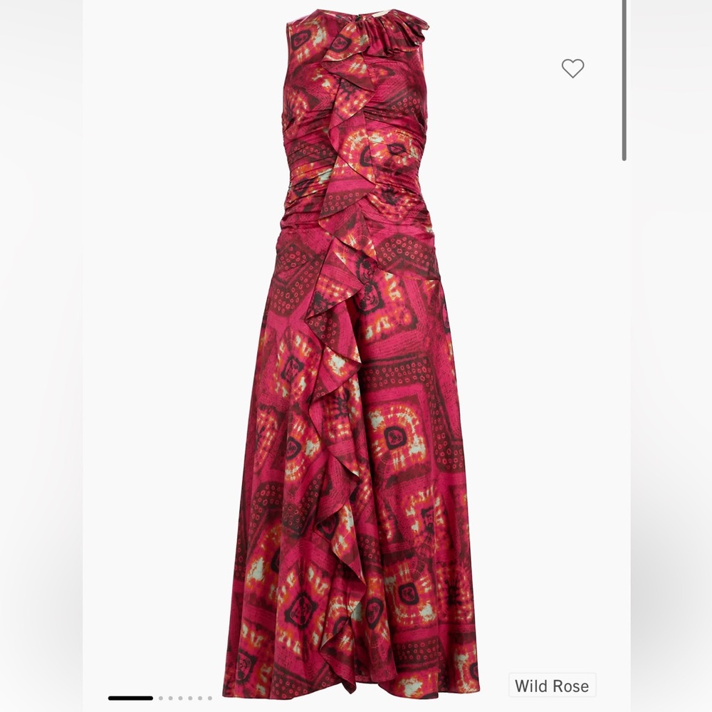 Othella Ruched Silk Maxi Dress - Ulla Johnson - size 12